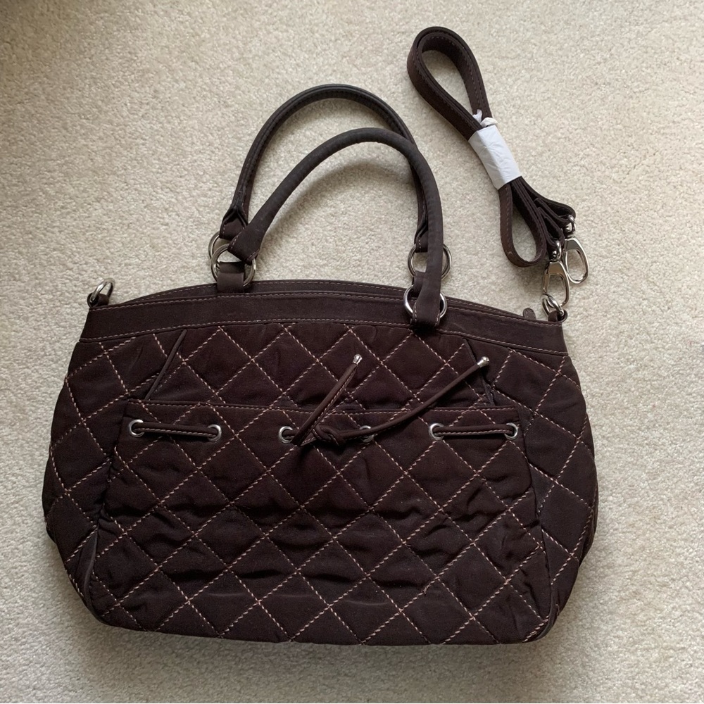 Vera Bradley Brown Stitched Bag